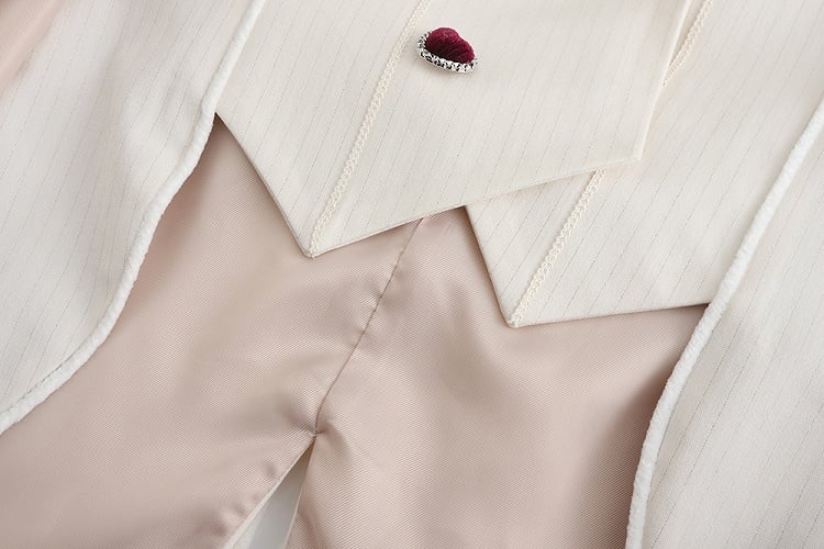 Lolita Split-Tail Ouji Cape Coat White Bunny-Ear Detachable with Aristocrat