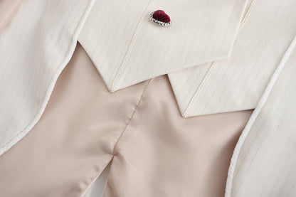 Lolita Split-Tail Ouji Cape Coat White Bunny-Ear Detachable with Aristocrat