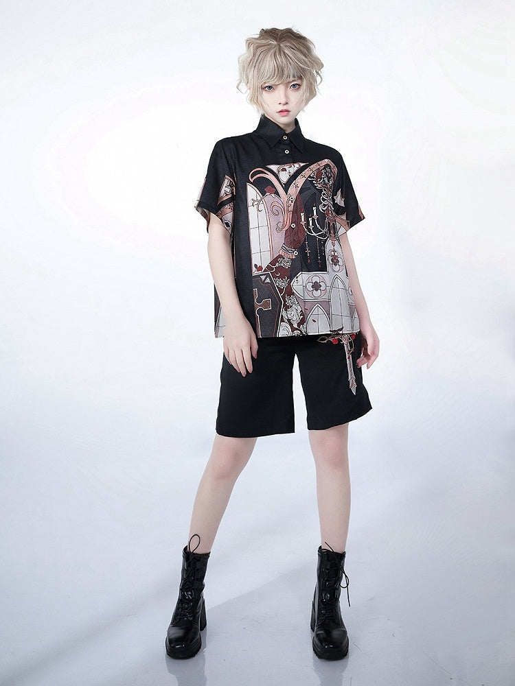 シャンデリアプリントナイトブラウスコマンド