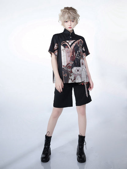 シャンデリアプリントナイトブラウスコマンド