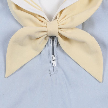 Blue Little Chicken Sailor Collar Top