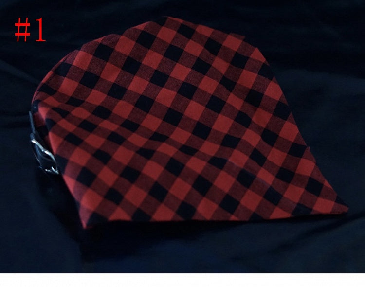 Scarf Pattern Handmade And Plaid Red Triangle KC Black