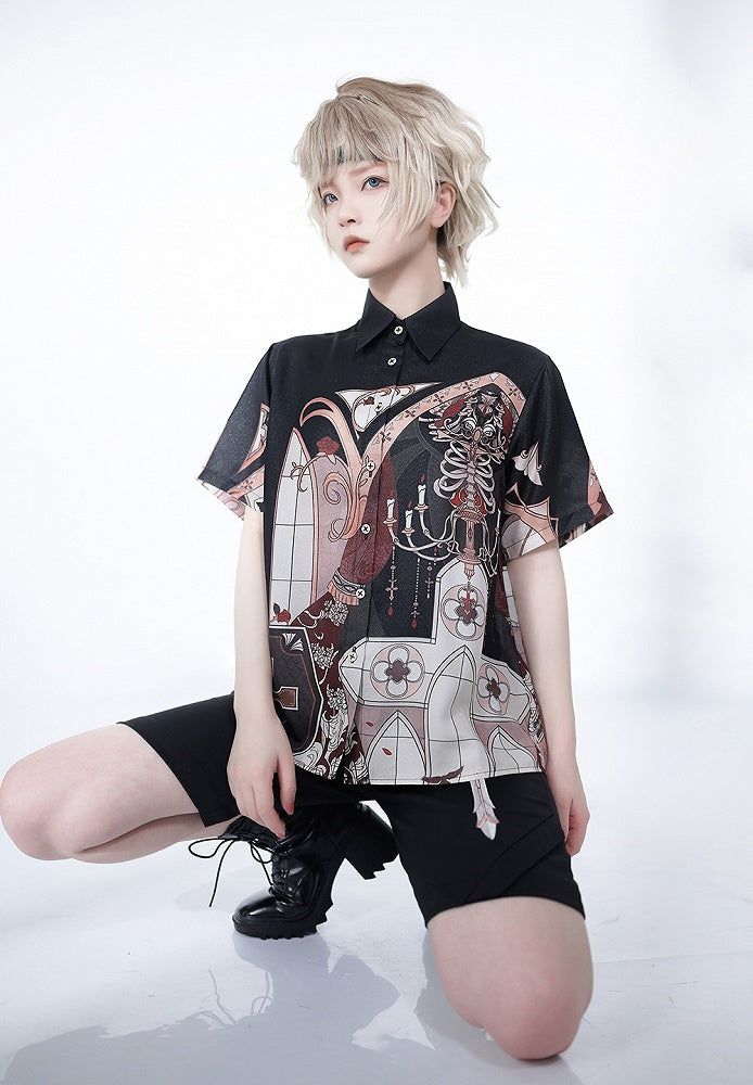 シャンデリアプリントナイトブラウスコマンド