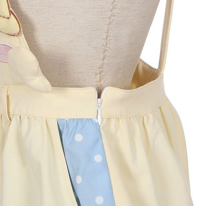 Yellow Little Chicken Overalls Bubble Shorts