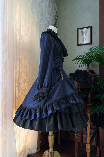 Lolita-Kragen Gothic mit zierlicher Kleidrüsche