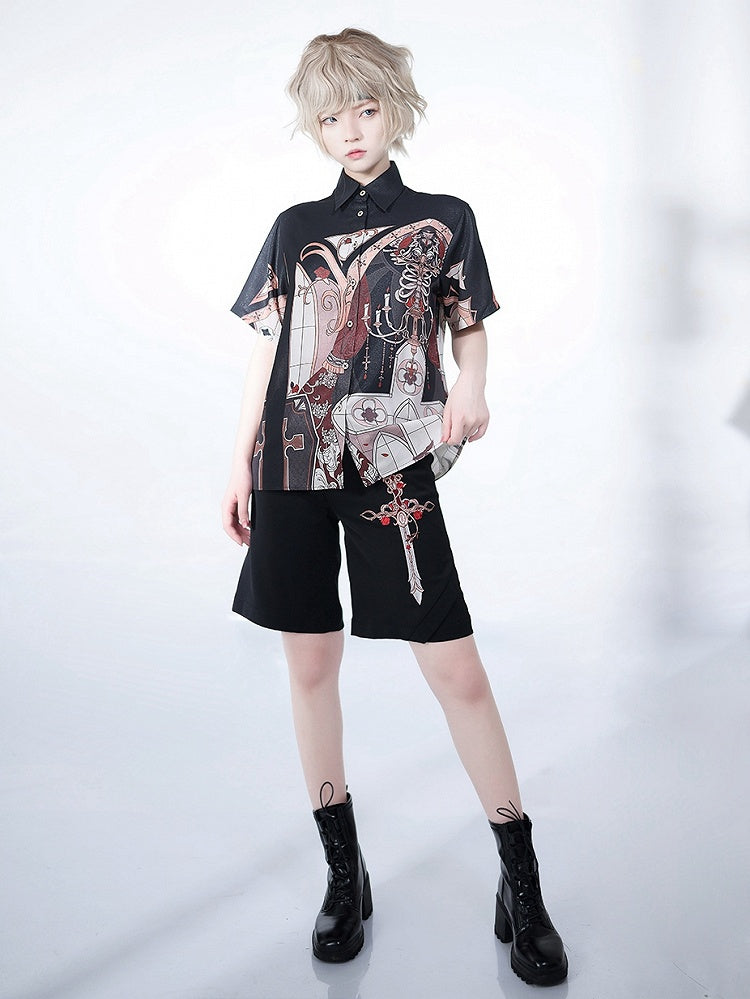 シャンデリアプリントナイトブラウスコマンド