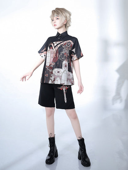 シャンデリアプリントナイトブラウスコマンド