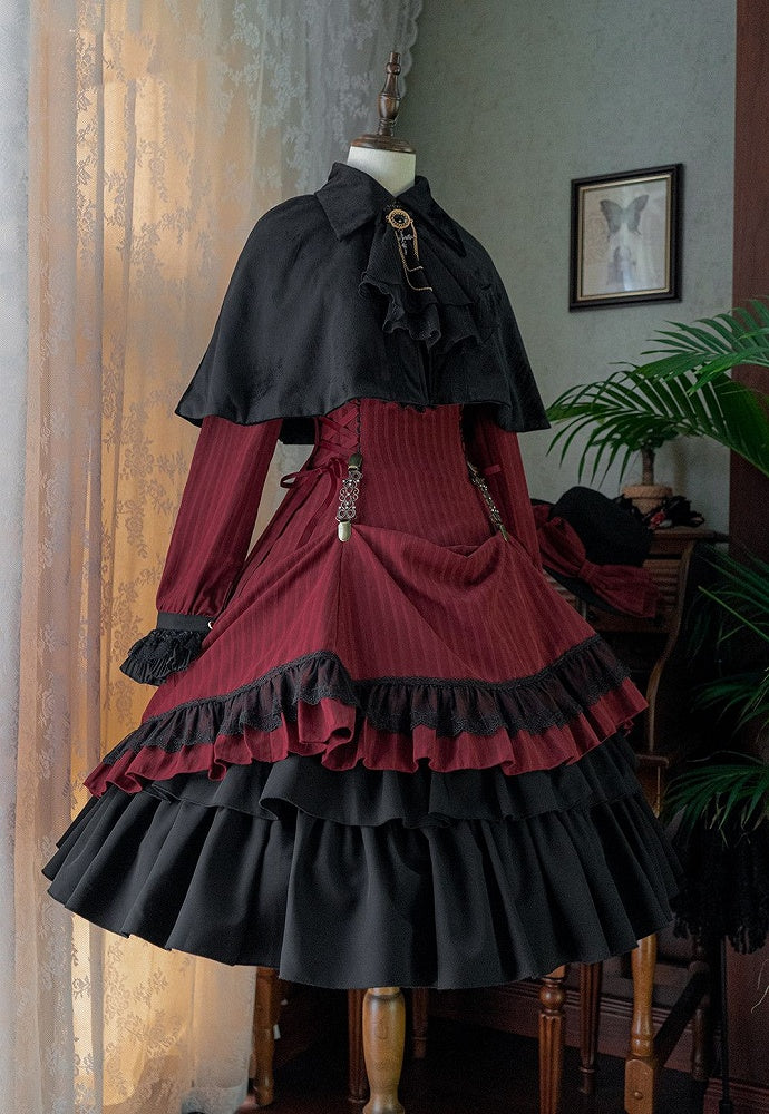 Lolita-Kragen Gothic mit zierlicher Kleidrüsche