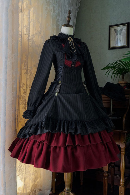 Lolita-Kragen Gothic mit zierlicher Kleidrüsche