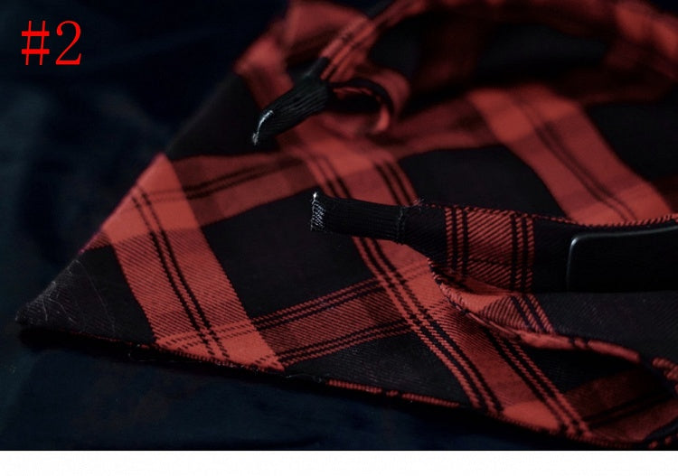 Schalmuster Handgefertigt Und Kariert Rot Dreieck KC Schwarz