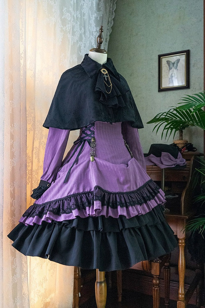 Lolita-Kragen Gothic mit zierlicher Kleidrüsche
