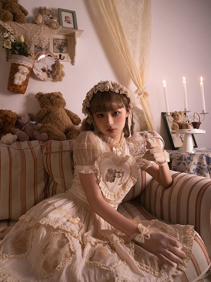 Lace Cotton Lolita Ruffle Bonnet