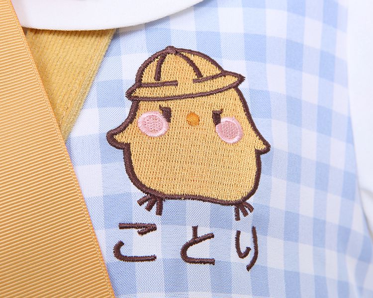 Blue Little Chicken Peter Pan Collar Plaid Short Puff Sleeves Dress