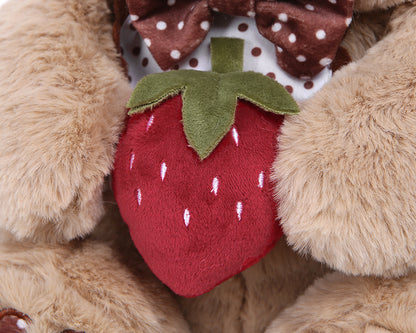 ストロベリーバッグベア ホワイト/ブラック/コーヒー/ピンクのぬいぐるみ