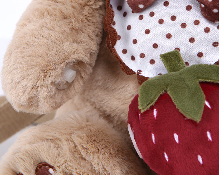 ストロベリーバッグベア ホワイト/ブラック/コーヒー/ピンクのぬいぐるみ