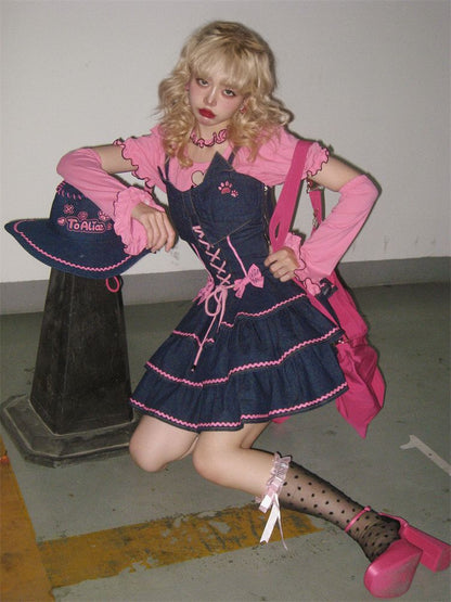 Rosafarbenes, herzförmiges Cutout-Top mit abnehmbaren Ärmeln