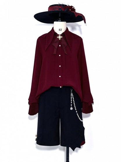 Pointed Collar Prince Ouji Red Shirt - Princess Chronicles