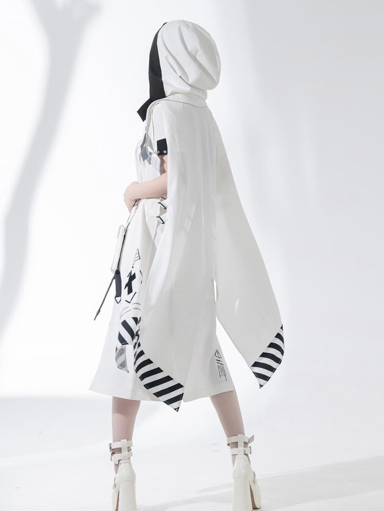 サイバーパンク王子ファッションノースリーブローブバックルストラップ留め