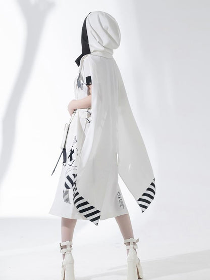 サイバーパンク王子ファッションノースリーブローブバックルストラップ留め