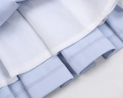 Pan Embroidery Collar Light Little Peter Tiger Dress Blue