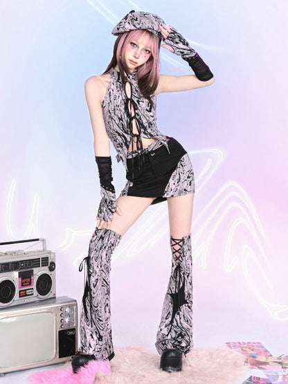 Y2Kセルフタイクロージャーフロントホルトトップ