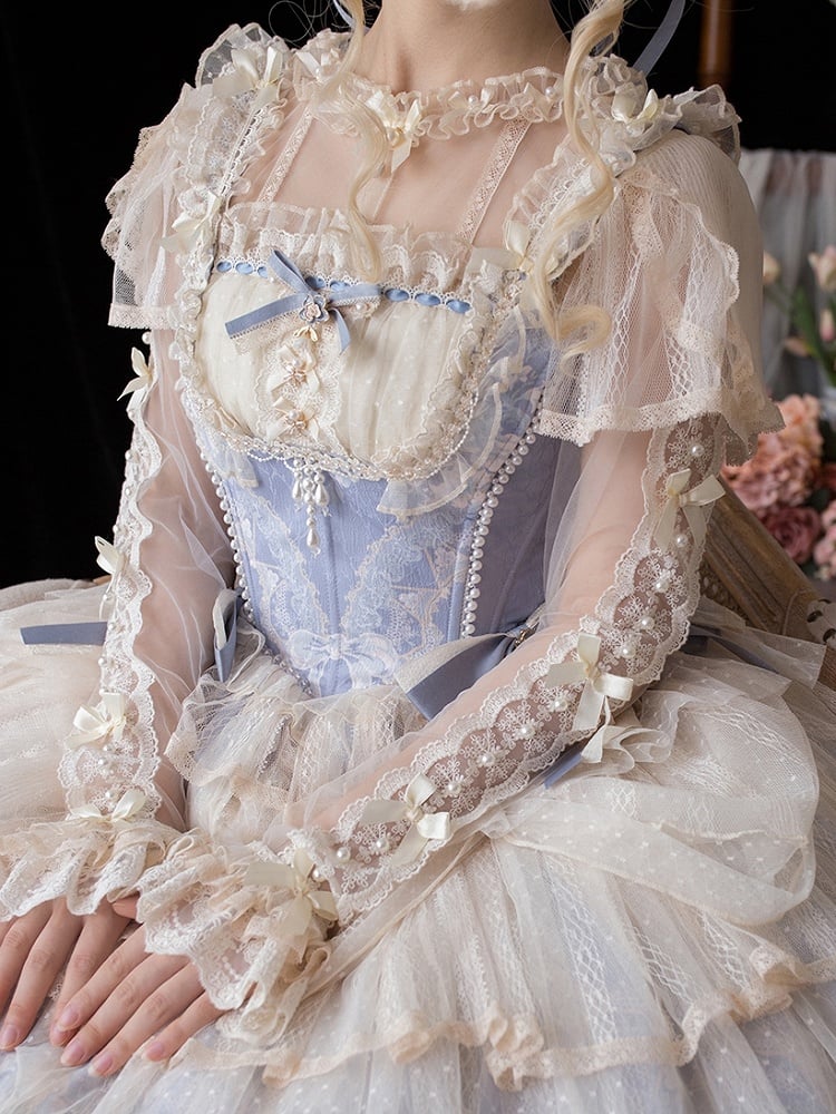 Top Sleeves Long Beige Sheer