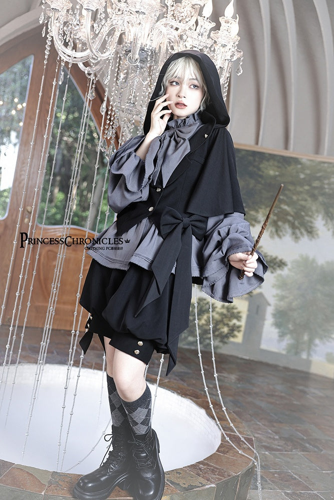 Ohren Schwarze Hasenjacke Ouji Kapuze Übergroß mit Mode