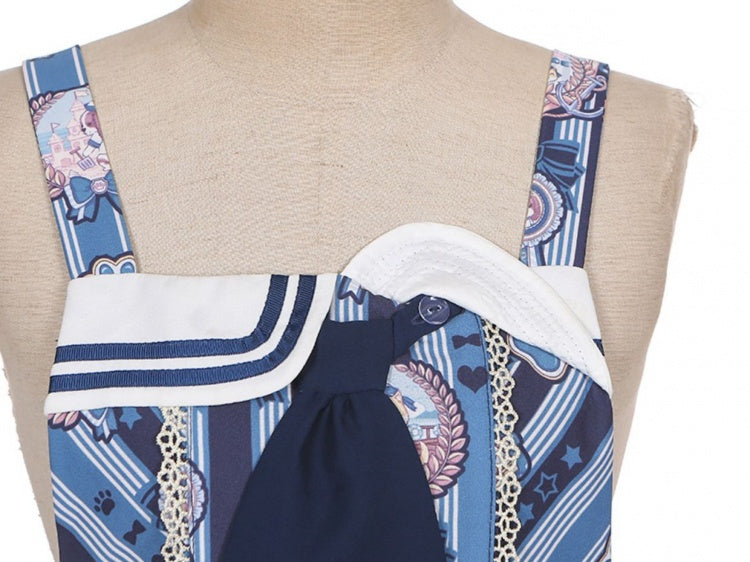 Dog's Detail Bowknot Pattern Dress Overall Badge Glory Dog