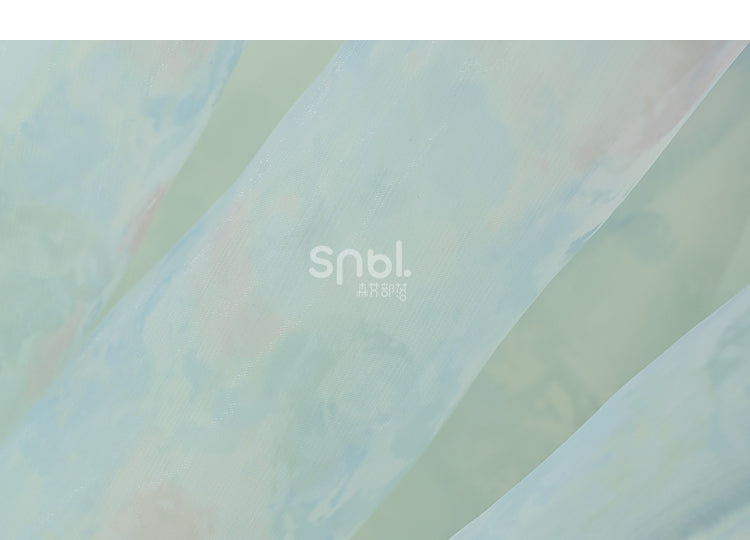 Grünes Kleid mit kurzen/langen Ärmeln und kurzer Schleife und süßer abnehmbarer Version, groß