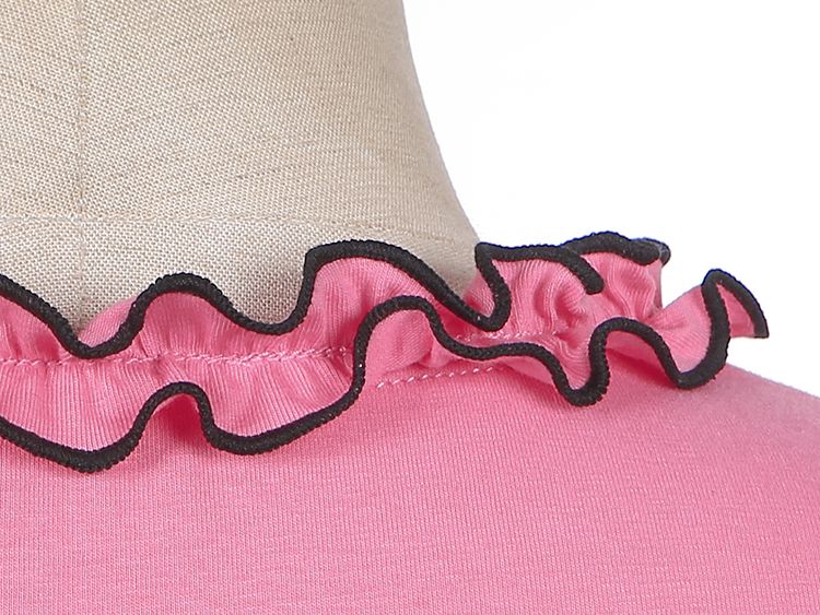Pink Heart-shaped Cutout Top with Detachable Sleeves