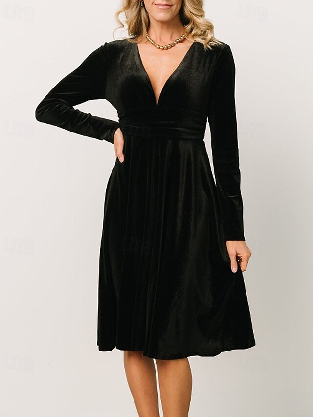 Women's Midi Dress Christmas Dress Velvet Dress Party Dress