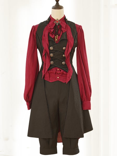 Accents Ruffle Red Swallowtail with Lolita Shirt Ouji Dark