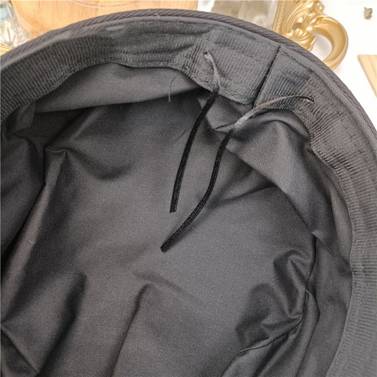 Decorative Black / White Stars Beige Hat