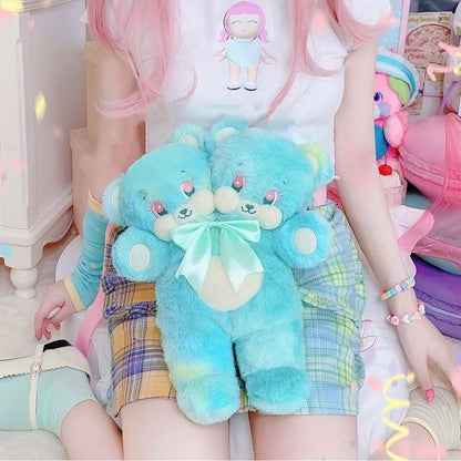 Two Doll Bear Mint Headed Plush Crossbody