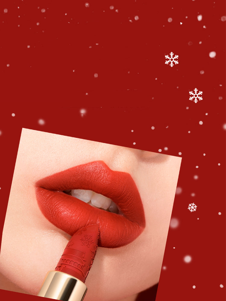 キュートな猫のマット仕上げリップスティック 紫禁城エンボス加工