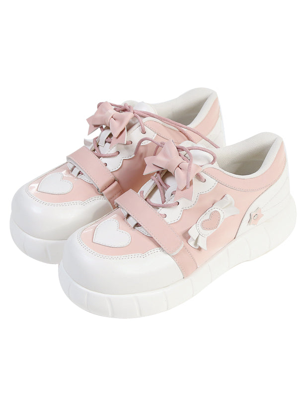 Pink Sneakers and Accents White Bow