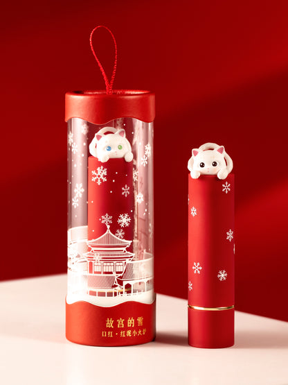 キュートな猫のマット仕上げリップスティック 紫禁城エンボス加工