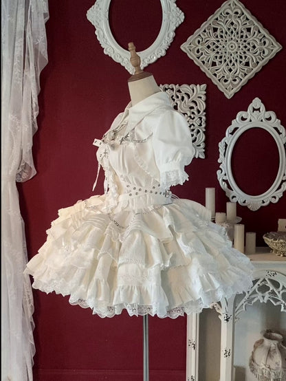 White Gothic Chain Details Bolero