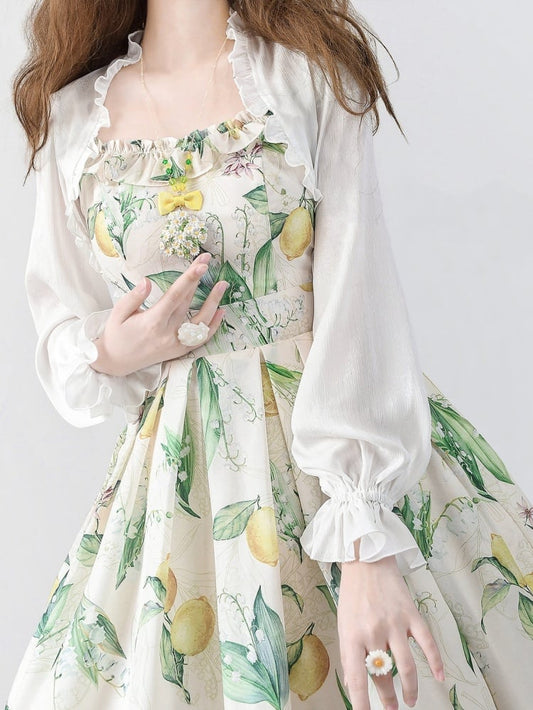 Weißes Chiffon-Crop-Top mit elastischen Bündchen