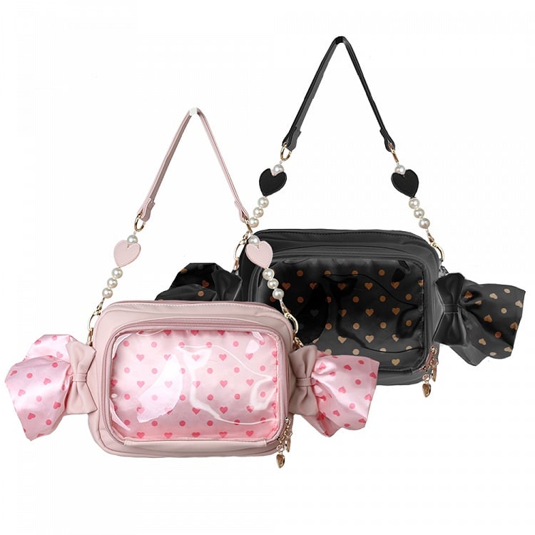 Pattern Black/Pink Candy Polk-dot Sweetheart Bag Ita and