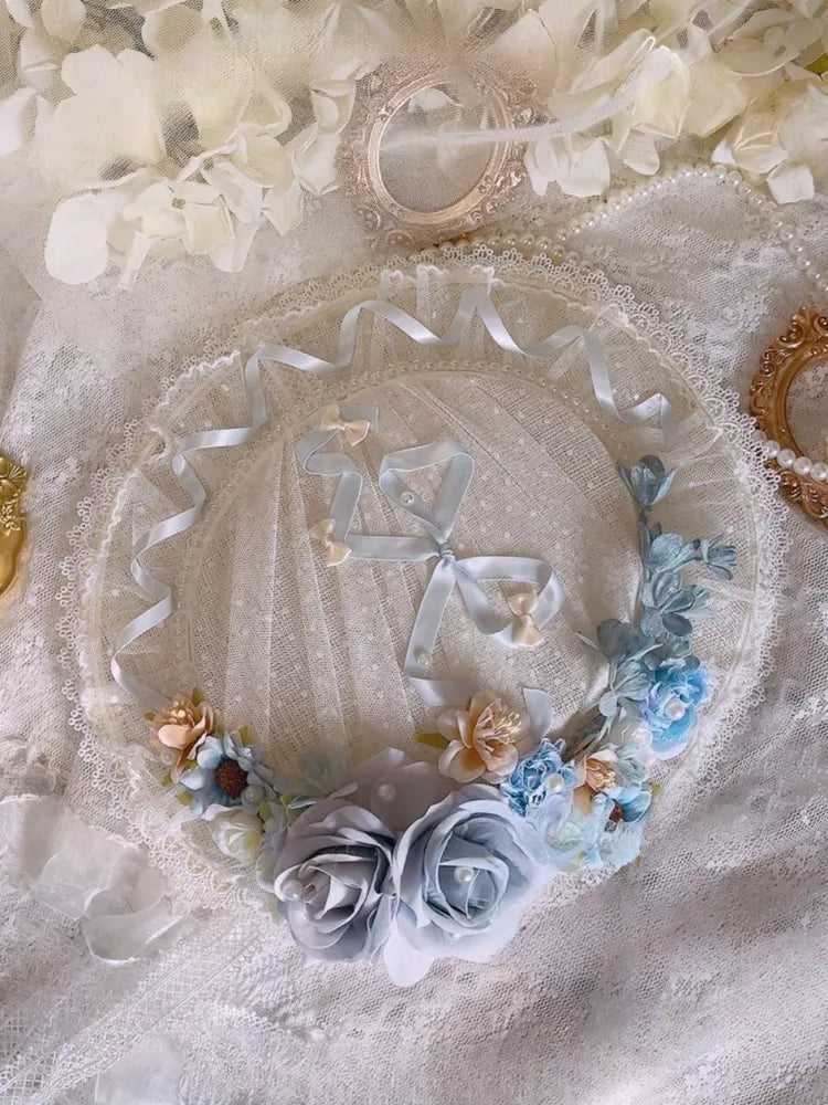 Flat Clearance-Blue Floral Elegant Hat Design