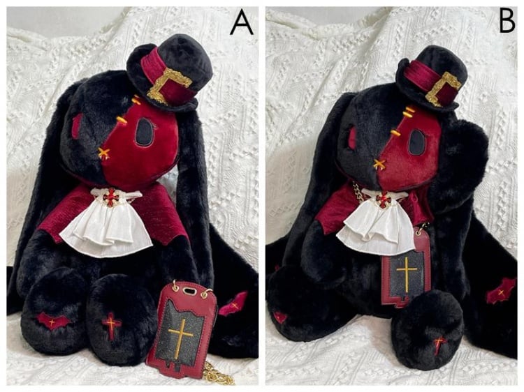 ヴァンパイアバニードラキュラゴシックバッグ ブラック＆レッド