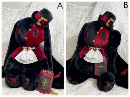 ヴァンパイアバニードラキュラゴシックバッグ ブラック＆レッド