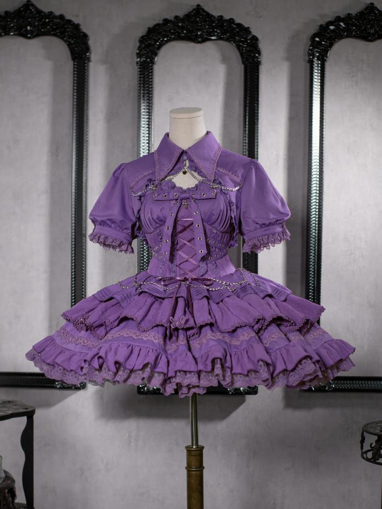 Purple Gothic Chain Details Bolero