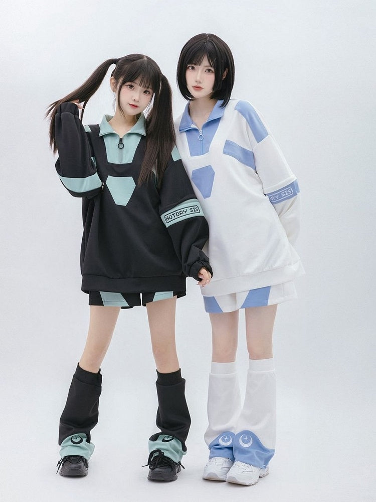 and White Blue Kaiwai Shorts Tenshi Light
