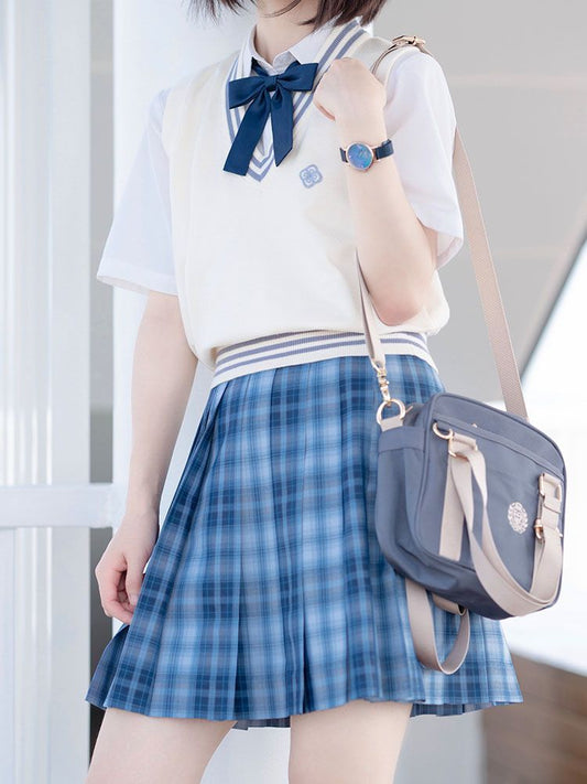 長さ45CM ジン柄 ブルーチェック柄 ユウスカート