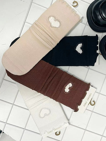 デザイントリムソックス フリル スウィートハート カットアウト