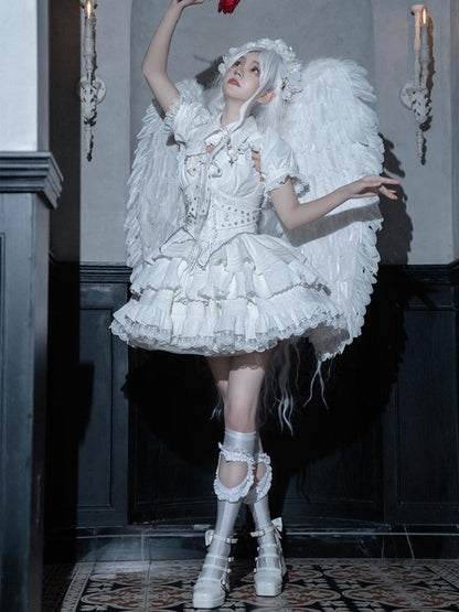 White Gothic Chain Details Bolero