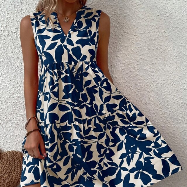 Women's Mini Dress Floral Dress Print Dress Classic Modern